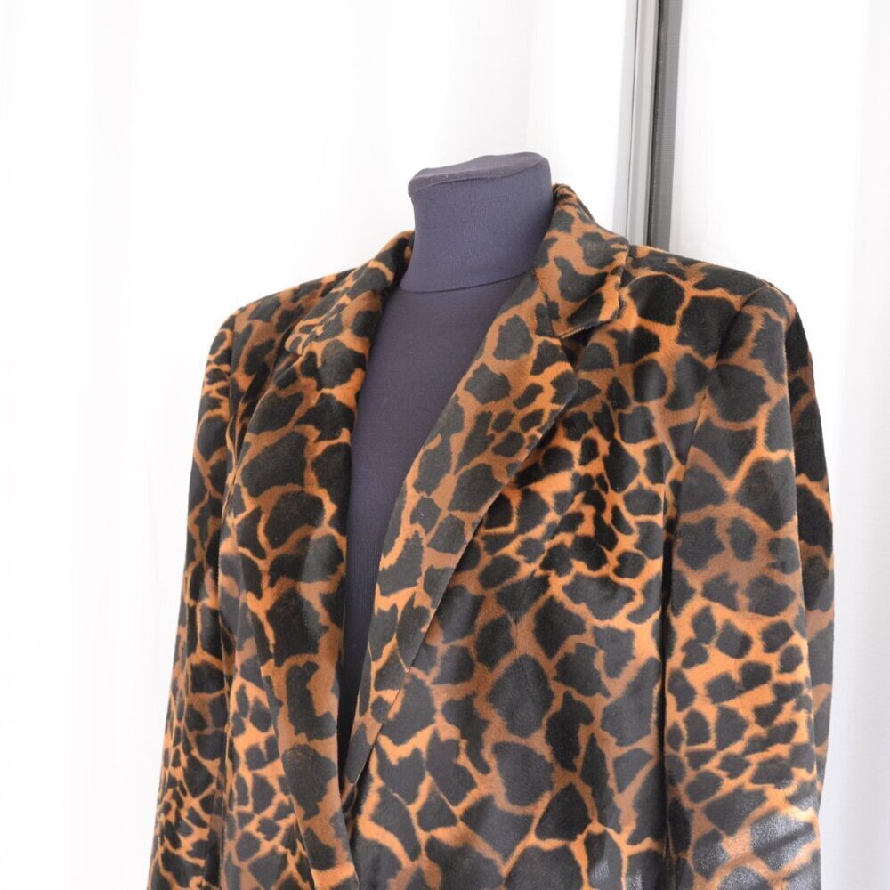 Vintage Animal Print Faux Fur Leopard Cheetah Coat Jacket Sz L/XL - Picture 6 of 8